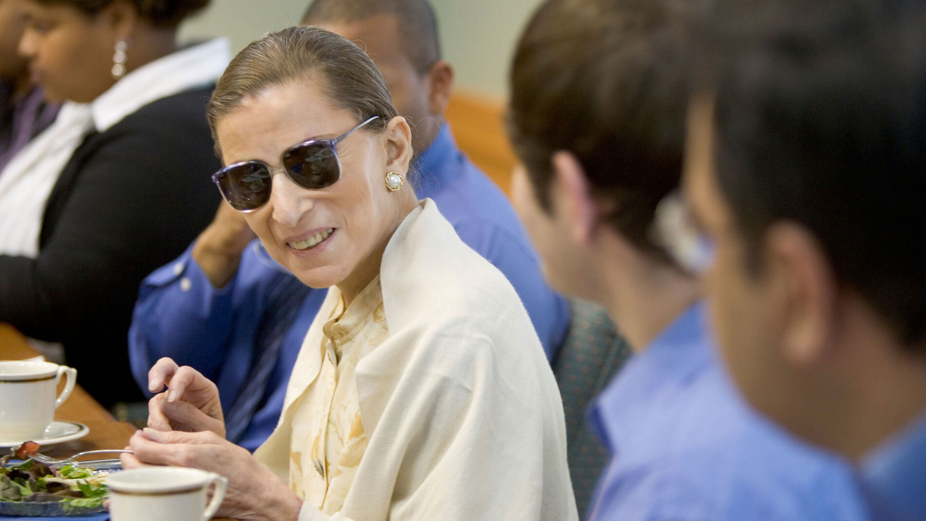 U.S. Supreme Court Justice Ruth Bader Ginsburg has lunch with a group of Wake Forest law students in the Worrell Professional Center on Wednesday, September 28, 2005. https://www.flickr.com/photos/wfulawschool/1084364715